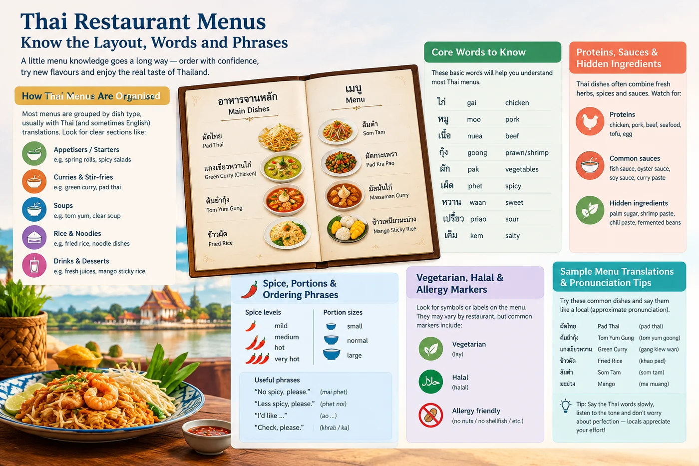 Thai restaurant menu